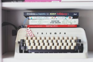 white Triumph typewriter